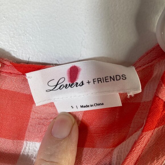 Womens Lovers & Friends Seth Gingham Mini Dress Lined Red White S NWT - Picture 9 of 10